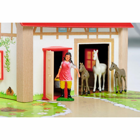 Eichhorn Bauernhof mit Zubehör, Spielset, Bauernhaus, Spielfiguren, Stall, Tiere, 100004309