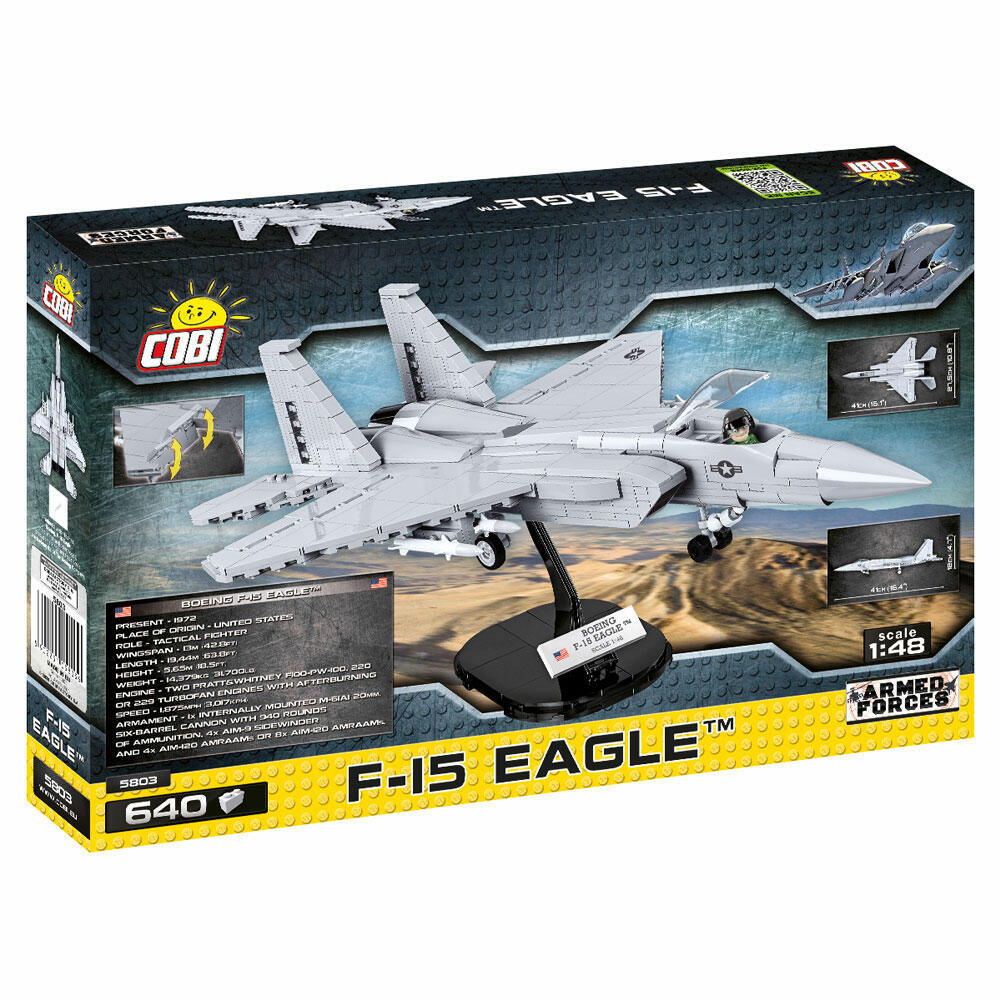 COBI Armed Forces F-15 Eagle, Kampfflugzeug, Flugzeug, Konstruktionsbausteine, Spielzeug, Kunststoff, 640 Teile, 5803