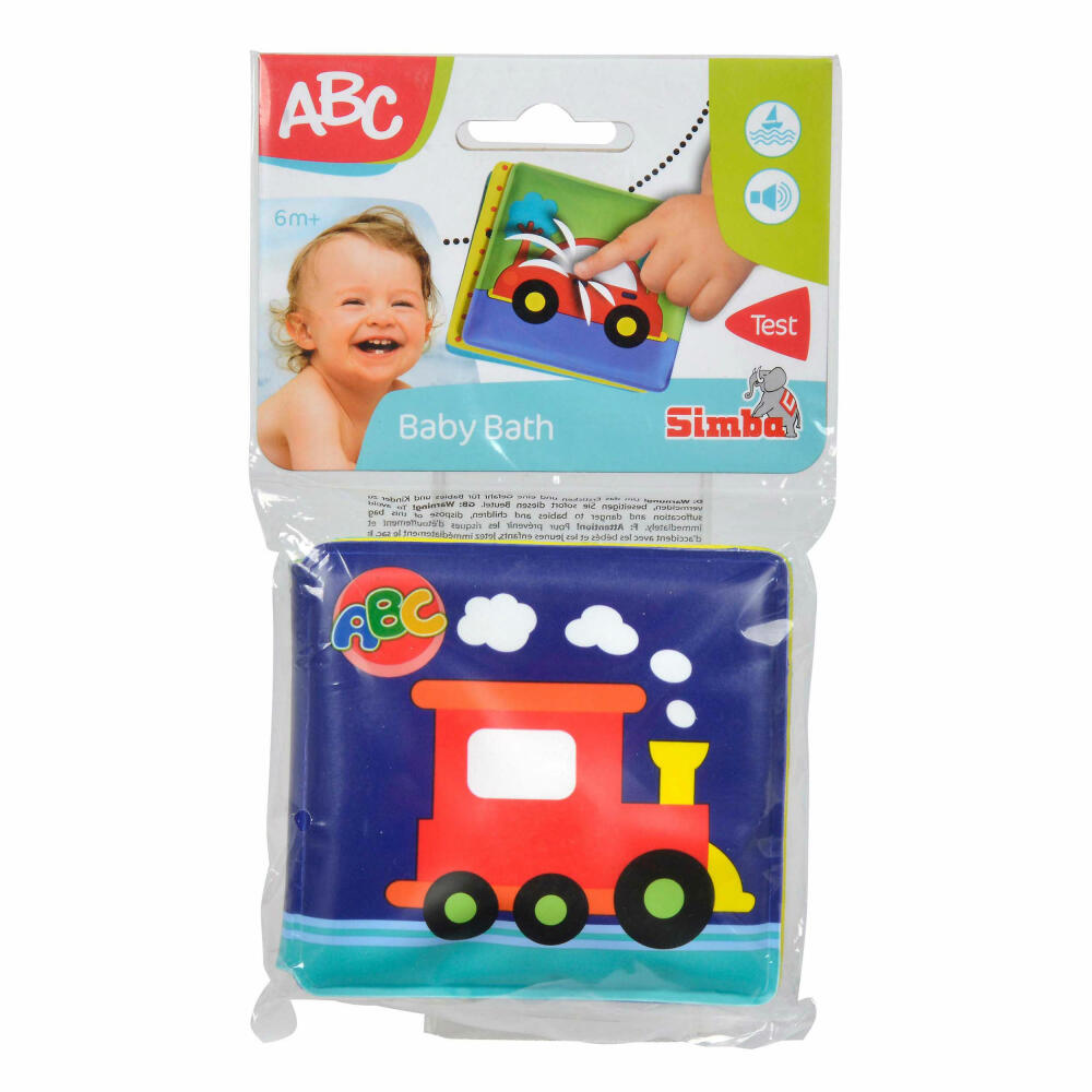 Simba ABC My First Book, Learning Book, Vehicles, Waterproof, with Squeaker, Children, Baby, Toy, 10cm, 104011641