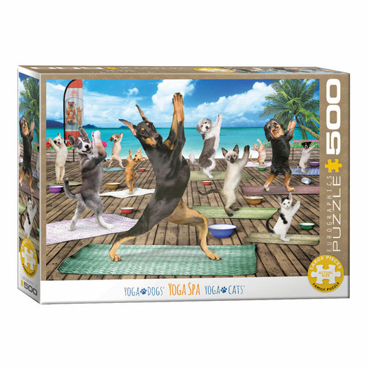 Eurographics Puzzle Yoga Spa, Hunde, Katzen, 500 Teile, 68 x 48 cm, 6500-5454