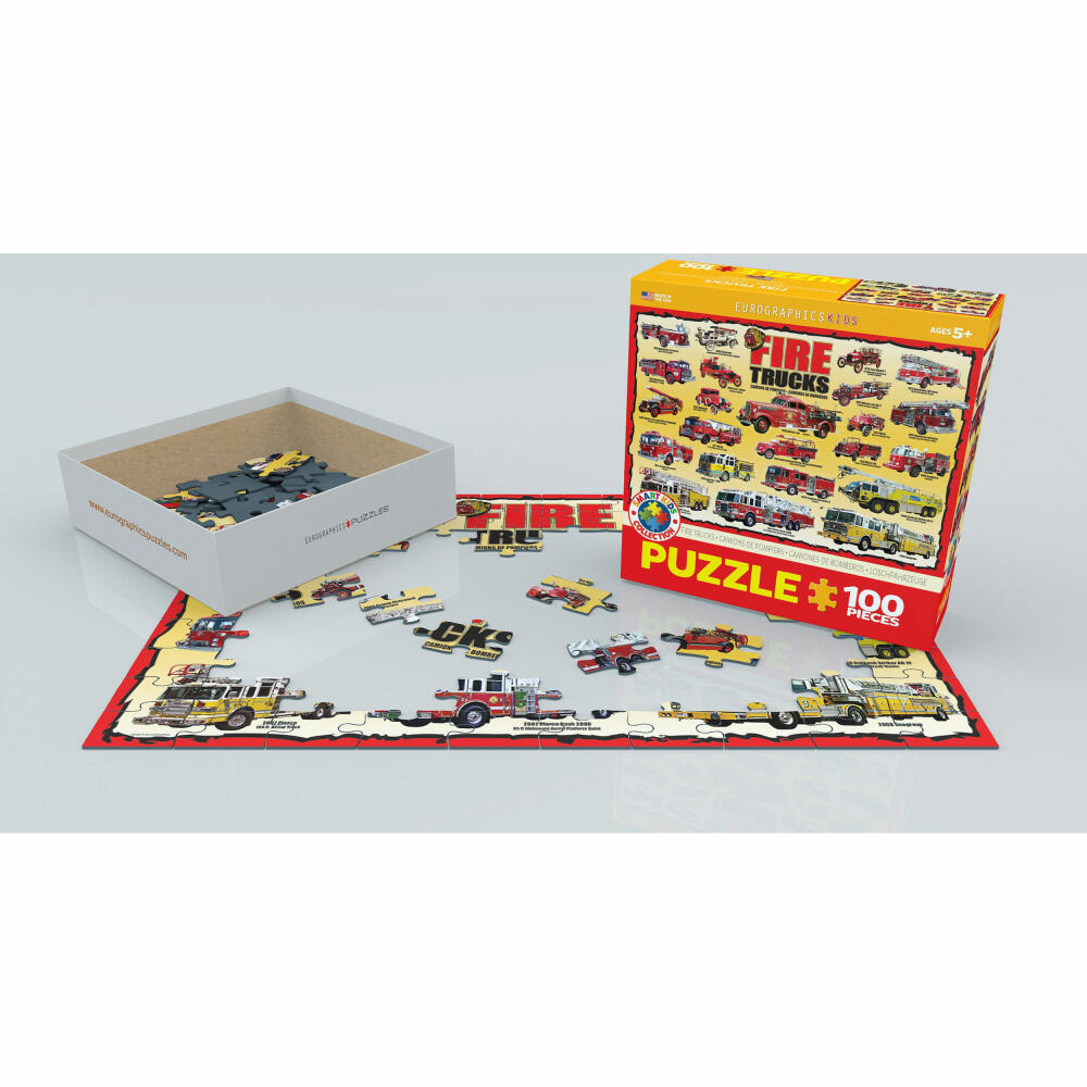Eurographics Puzzle Feuerwehrautos, Kinderpuzzle, 100 Teile, 48 x 33 cm, 6100-0239