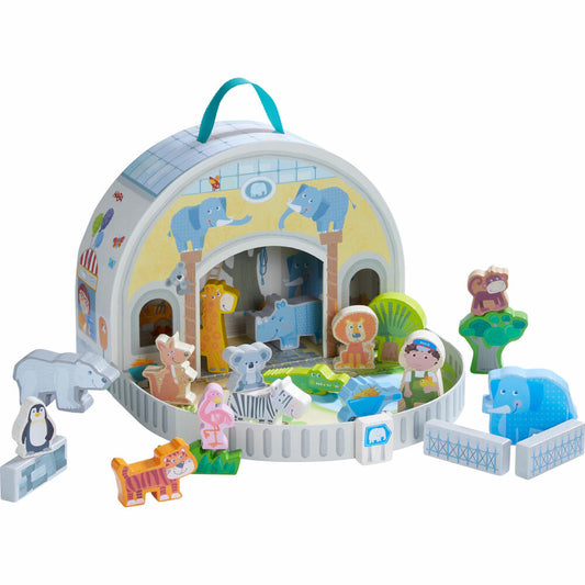 HABA Playset Play World Zoo, wooden toy, animal figures, from 1.5 years, 1306941001
