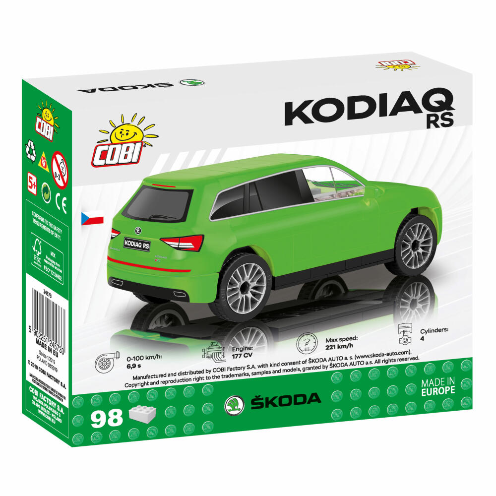 COBI Skoda Kodiaq VRS, Car, Vehicle, Collectible Cars, Toys, Games, Construction Blocks, 98 Parts, 24573