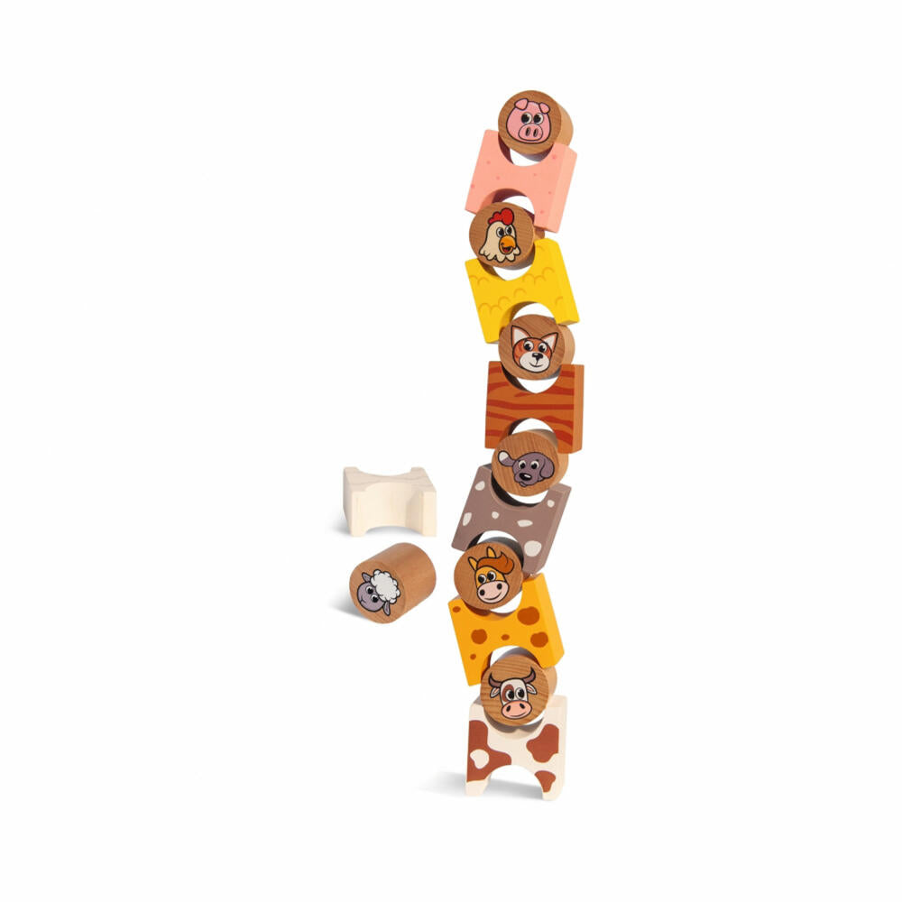 Eichhorn Stacking Game Farm, Stacking Toy, Motor Skills Toy, Skill Game, 100005201