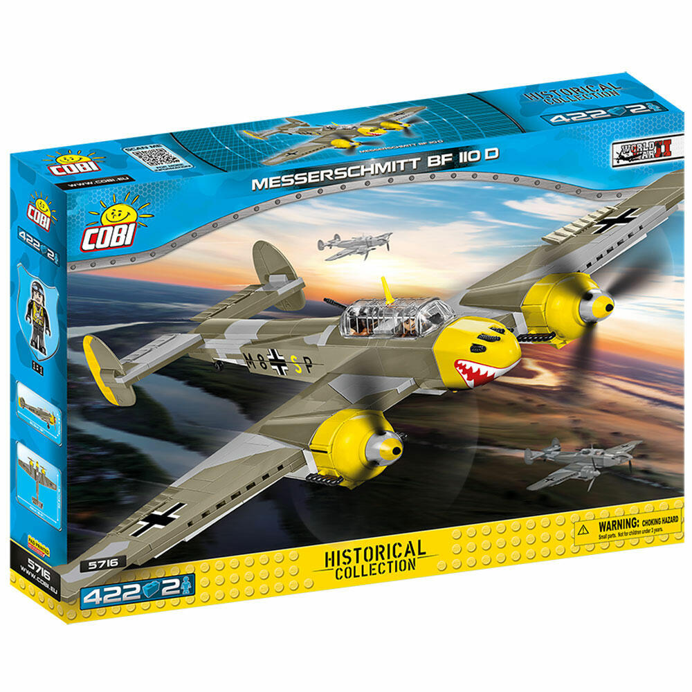 COBI World War 2 Messerschmitt Bf 110 D, Militär, Soldaten, Flugzeug, Spielzeug, Konstruktionsbausteine, Kunststoff, 422 Teile, 5716