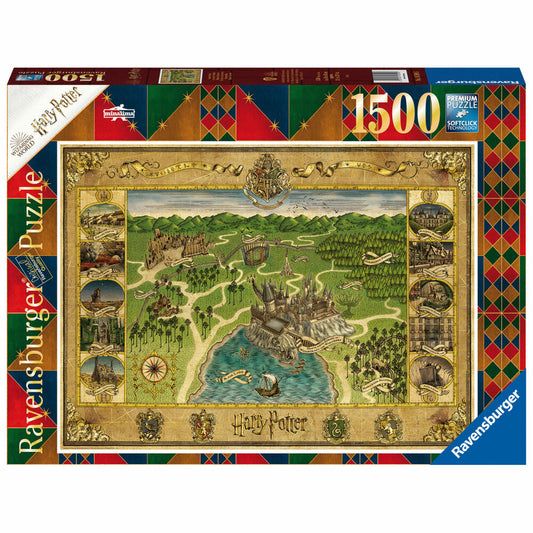 Ravensburger Puzzle Hogwarts Map, Harry Potter, Adult Puzzle, Adult Puzzles, 1500 Pieces, 16599