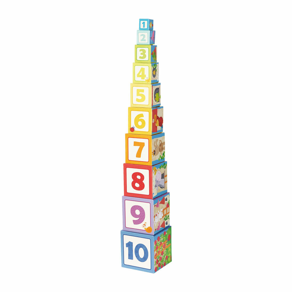 HABA stacking cubes Rapunzel, 10 pcs., plug-in game, stacking game, sorting game, toy, 302030