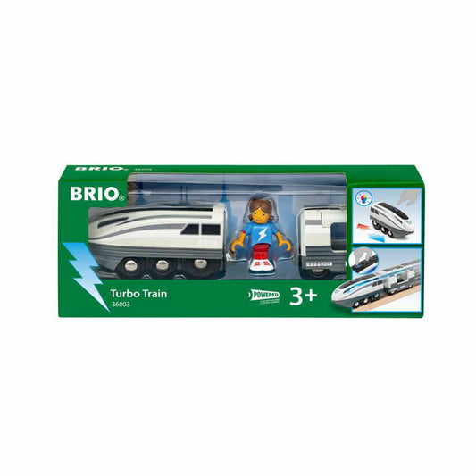 BRIO Turbo-Zug, Batteriebetriebene Spielzuglok, Eisenbahnspielzeug, Eisenbahn Spielzeug, 63600300