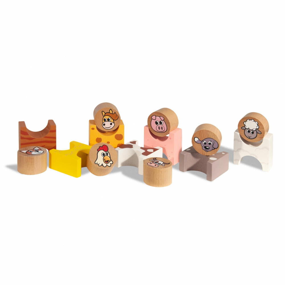 Eichhorn Stacking Game Farm, Stacking Toy, Motor Skills Toy, Skill Game, 100005201