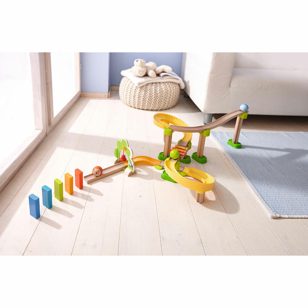 HABA Kullerbü Kugelbahn Sim-Sala-Kling, Holzspielzeug, Motorikspielzeug, Spielen, 45-tlg., 302056