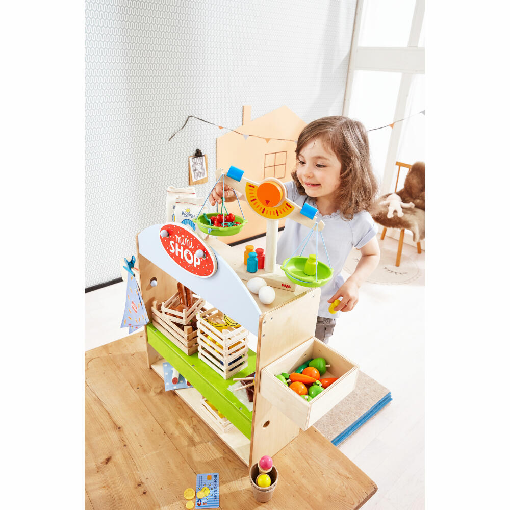 HABA shop scales, bowl scales, weights, educational toy, wooden toy, beech, 302639