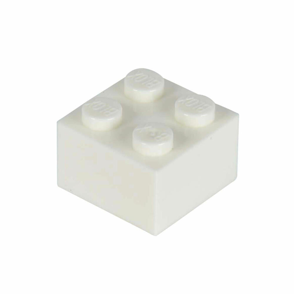 Simba Blox 100 White 4-Piece Bricks in a Tin, Building Blocks, Children's Toys, 100 Pieces, 104114113