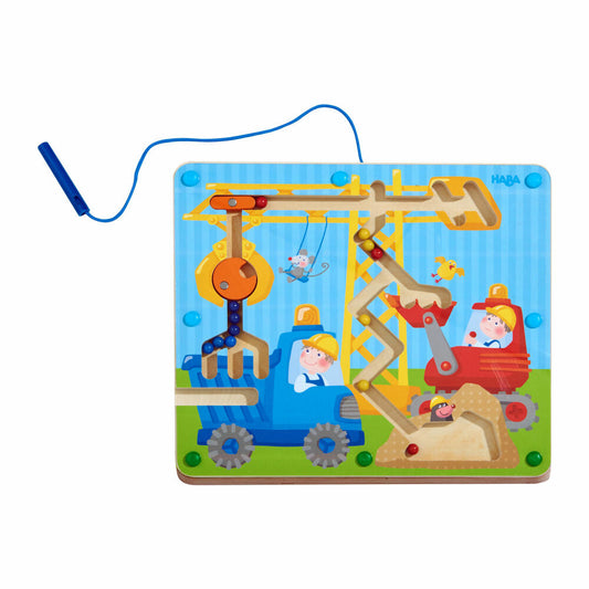 HABA Magnetspiel Auf Der Baustelle, Kinderspiel, Konzentrationspiel, Magnet Spiel, Spielzeug, 303418