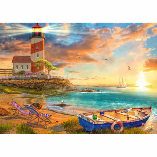Schmidt Spiele Puzzle Sonnenuntergang in der Leuchtturm-Bucht, Erwachsenenpuzzle, Standard, 1000 Teile, 59765