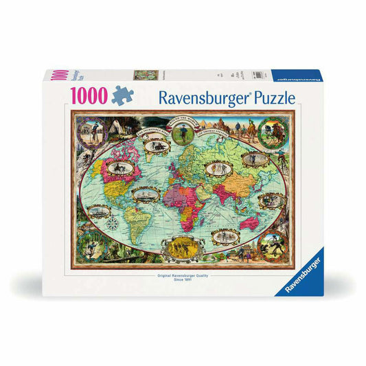 Ravensburger Puzzle Mit Fahrrad um die Welt, Erwachsenenpuzzle, 1000 Teile, 12000569