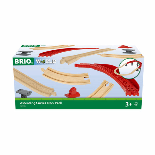 BRIO Schienenpaket Berg und Tal, 16-tlg., Holzeisenbahn, Eisenbahn, Schienen Set, 63399500