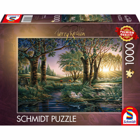 Schmidt Spiele Puzzle Morgenzauber am Teich, Terry Redlin, Erwachsenenpuzzle, 1000 Teile, 58546