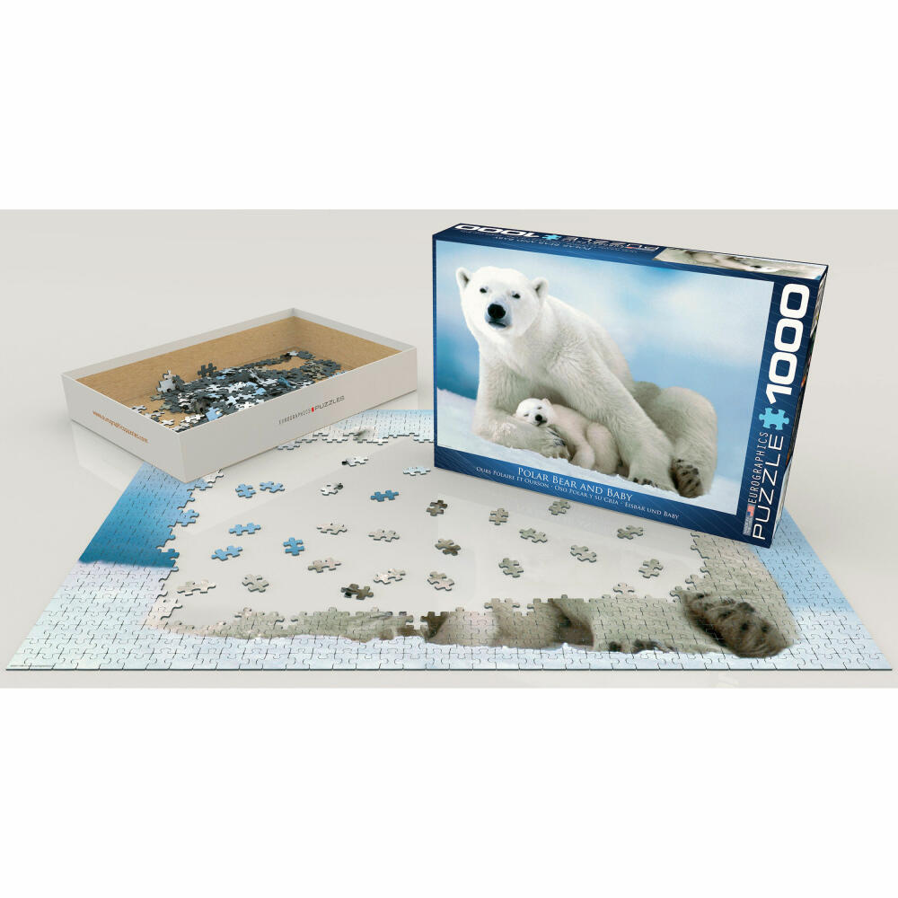 Eurographics Puzzle Polar Bear &amp; Baby, Polar Bears, 1000 pieces, 68 x 48 cm, 6000-1198