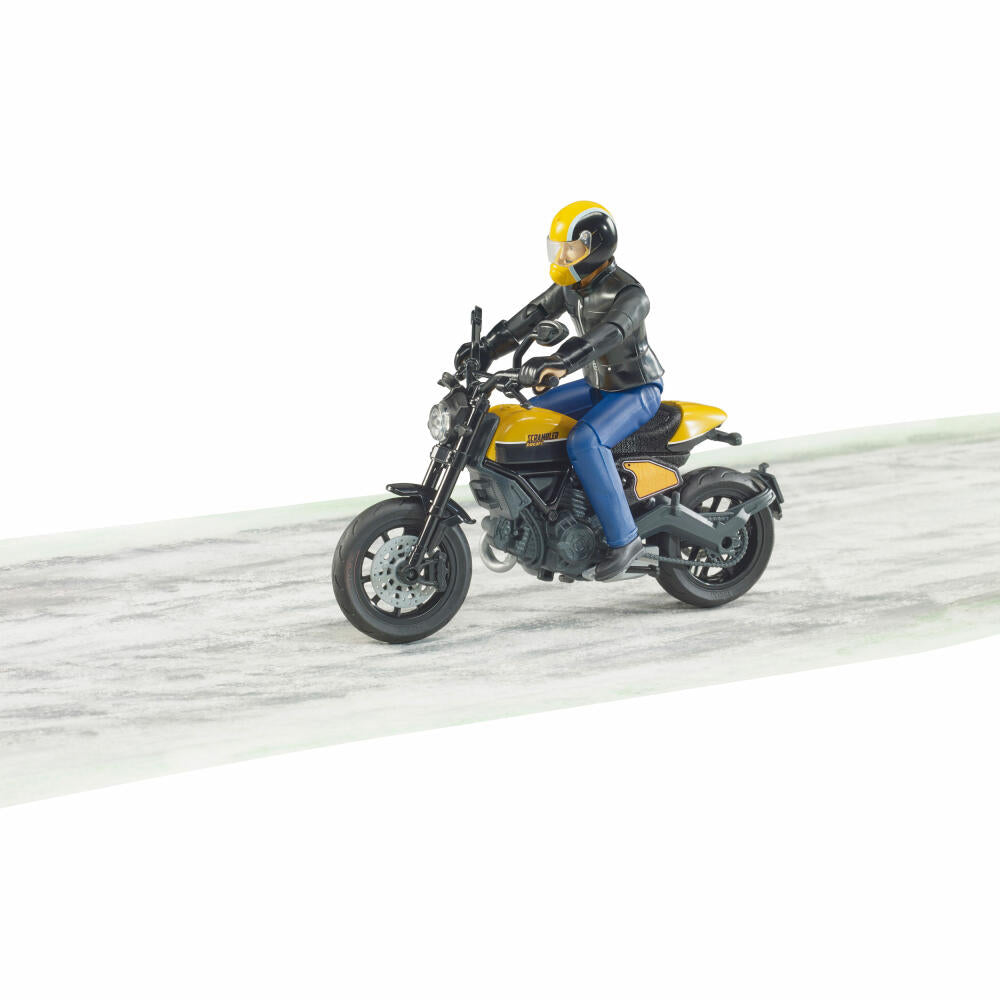 Bruder Leisure Scrambler Ducati Full Throttle, with Driver, Motorcycle, Game Figure, Accessories, Toy, 63053
