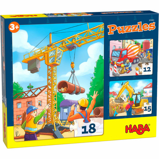 HABA Puzzles Construction Vehicles, Children's Puzzle, Puzzle, Children, from 3 years, 1305883001