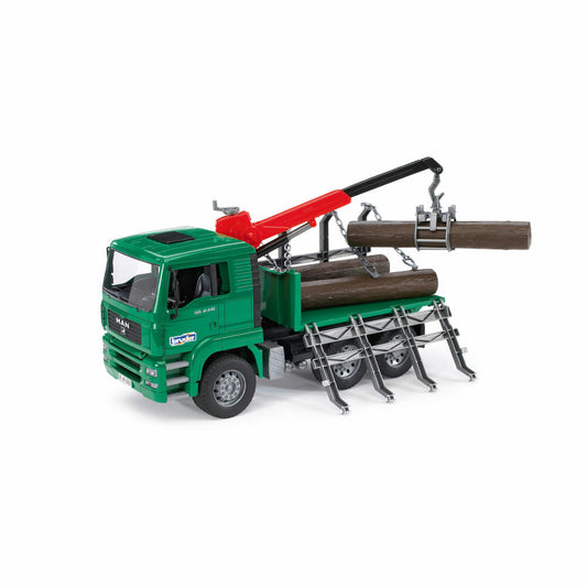 Bruder Construction Vehicles MAN TGA Timber Transport Truck, with Loading Crane, Model Vehicle, Model Vehicle, Toy, 02769