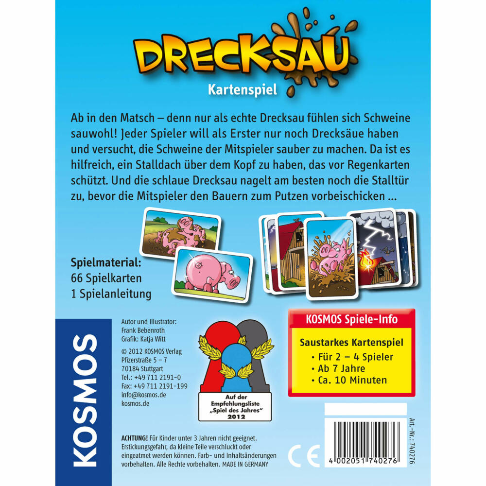 KOSMOS children's games Drecksau, card game, card game for children, from 7 years, 740276