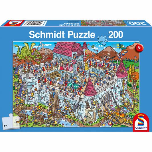 Schmidt Spiele Blick in die Ritterburg, Kinderpuzzle, Kinder Puzzle, ab 8 Jahre, 200 Teile, 56453