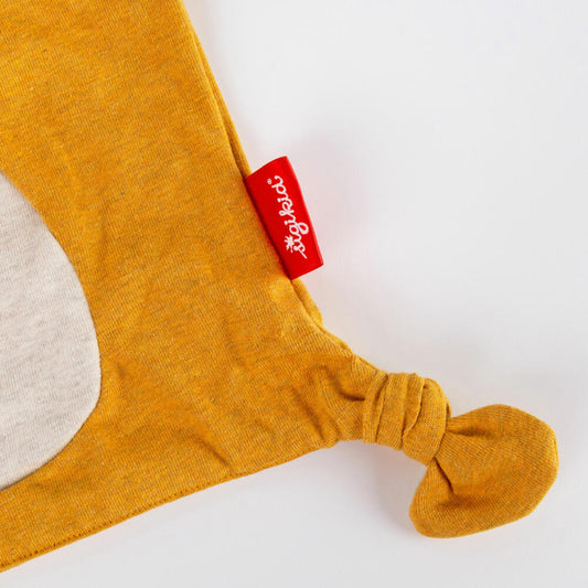 sigikid Jersey-Tuch Bär Tiny Tissues, Schnuffeltuch, Schmusetuch, Kuscheltuch, Baumwolle, Gelb, 26 cm, 39823
