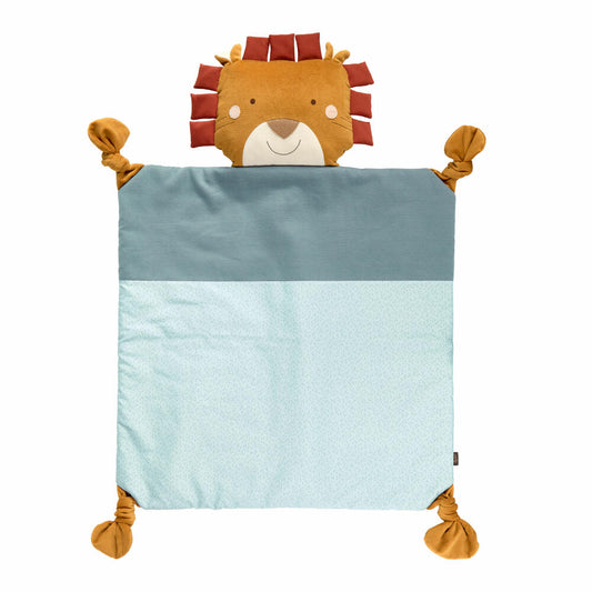 sigikid crawling blanket lion vanilla, play blanket, baby blanket, children's blanket, blanket, baby, cotton, blue, 90 x 116 cm, 39786