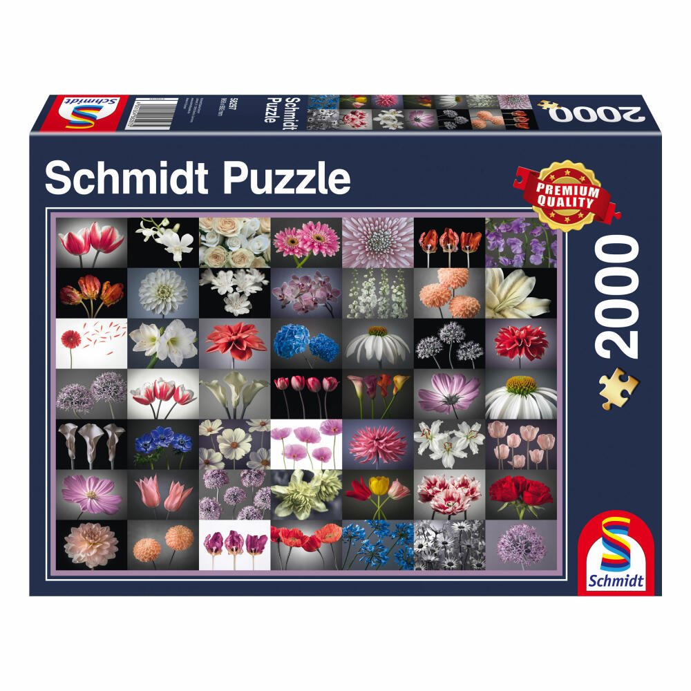 Schmidt Spiele Blumen Blumengruß, Blumenpuzzle, 2000 Teile, Puzzle, Puzzlespiel, 58297
