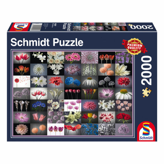 Schmidt Spiele Blumen Blumengruß, Blumenpuzzle, 2000 Teile, Puzzle, Puzzlespiel, 58297