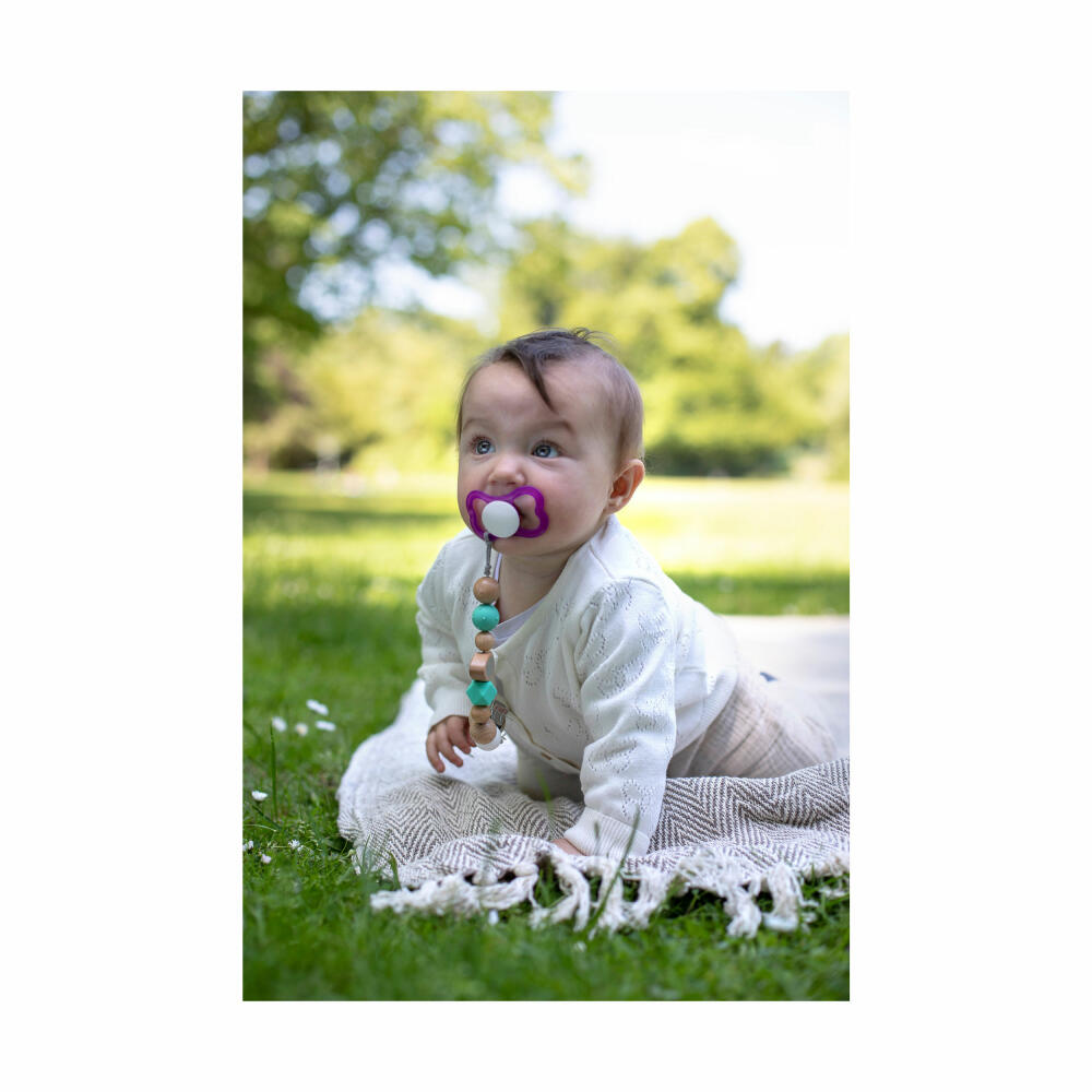 Eichhorn Baby Pure Schnullerkette, mit Clip, Schnuller Kette, Schnullerband, Baby, ab 0 Monaten, Holz, 100005700