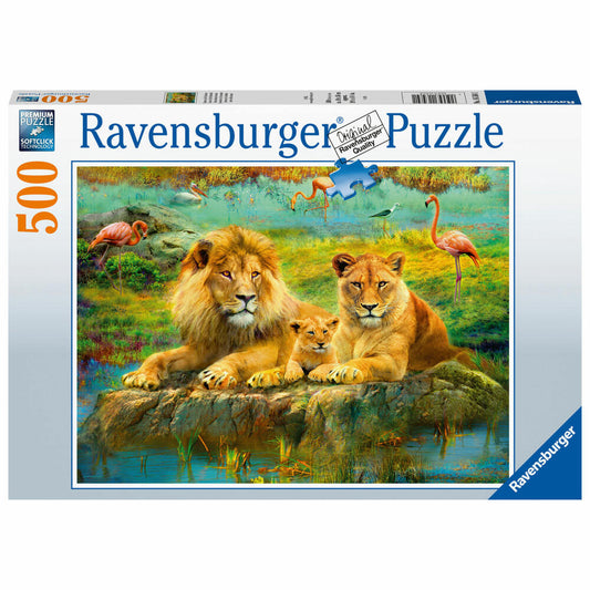Ravensburger Puzzle Lions in the Savannah, Adult Puzzle, Adult Puzzles, Standard, 500 Pieces, 16584