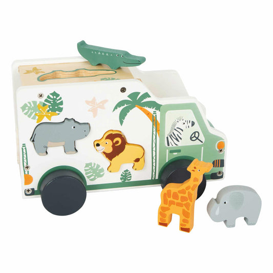 Legler Small Foot Steckspiel Spielauto Safari, Spielzeug, ab 12 Monate, 11700