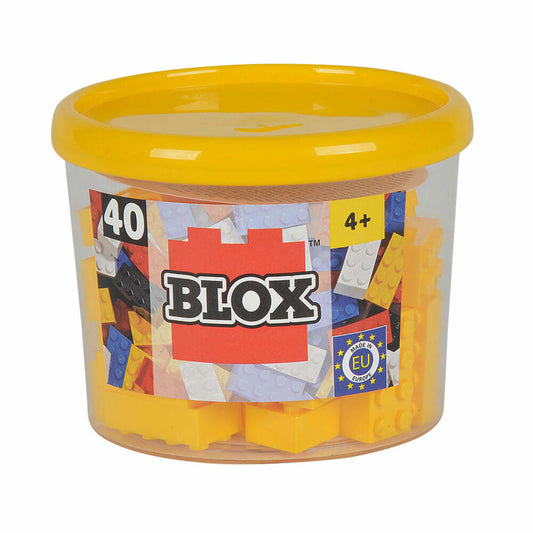 Simba Blox 40 Yellow 8-Piece Bricks in a Tin, Building Blocks, Children's Toys, 40 Pieces, 104118857