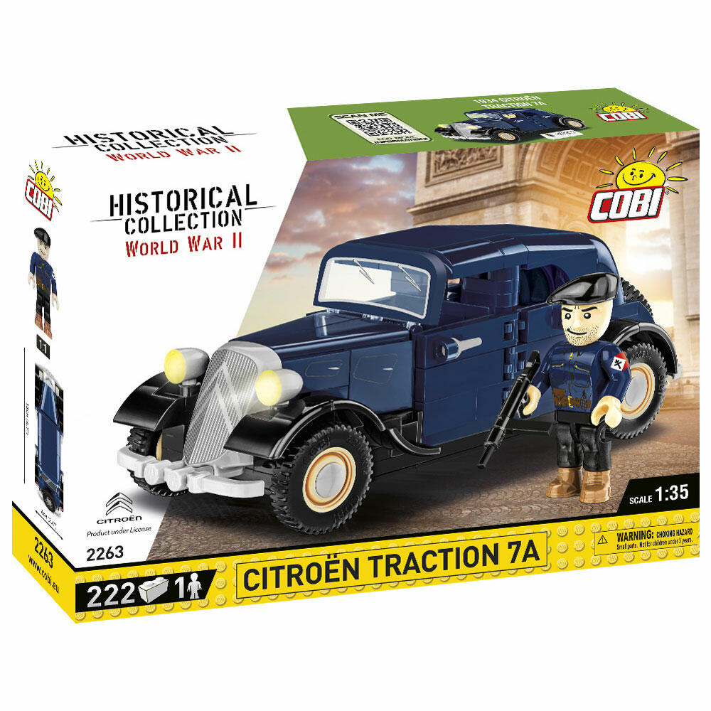 COBI interlocking brick set 1934 Citroen Traction 7A, World War 2 Historical Collection, car, interlocking bricks, 222 pieces, 2263