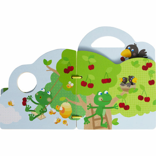 HABA Holz-Babybuch Obstgarten, Bilderbuch, Babybuch, Spielzeug, ab 10 Monaten, Holz, 1306786001