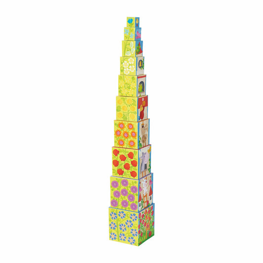 HABA Stapelwürfel Rapunzel, 10-tlg., Steckspiel, Stapelspiel, Sortierspiel, Spielzeug, 302030
