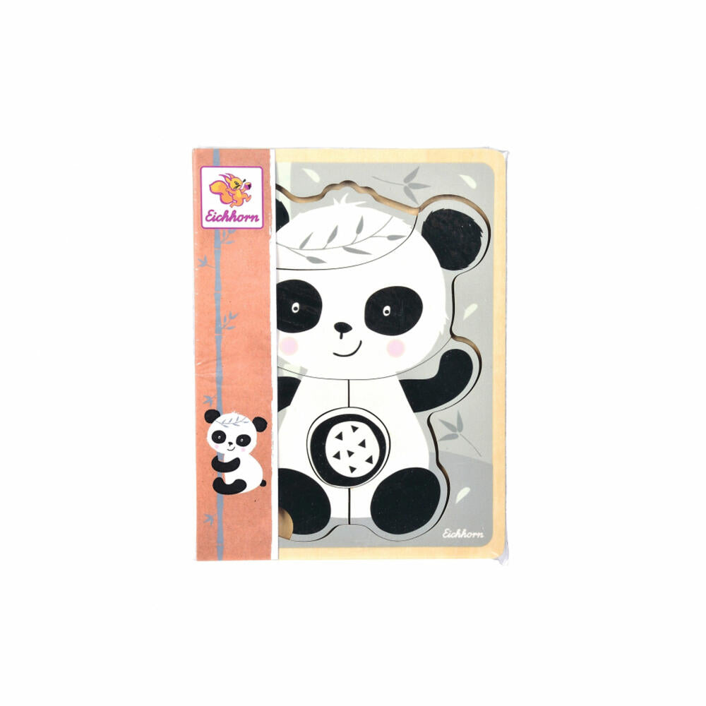 Eichhorn Puzzle Panda, Kinderpuzzle, Konturenpuzzle, Holzpuzzle, Legespiel, Kinder, 6 Teile, 100003817