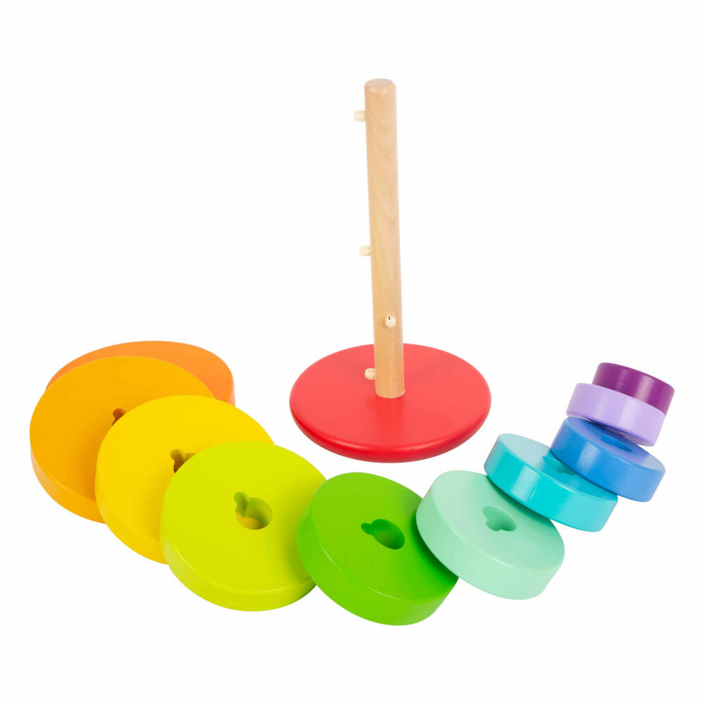 Legler Small Foot Stapelturm Steckspiel Regenbogen, Spielzeug, ab 12 Monate, 11794