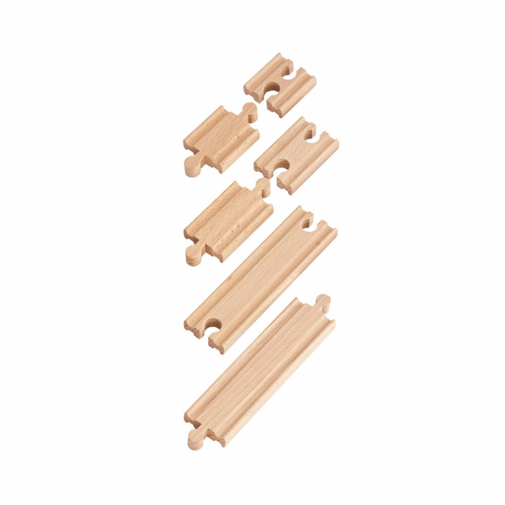 Eichhorn Railway Compensating Rails, 6-piece, Railway Accessories, Wooden Railway, Supplement, Extension, Rails, 100006402