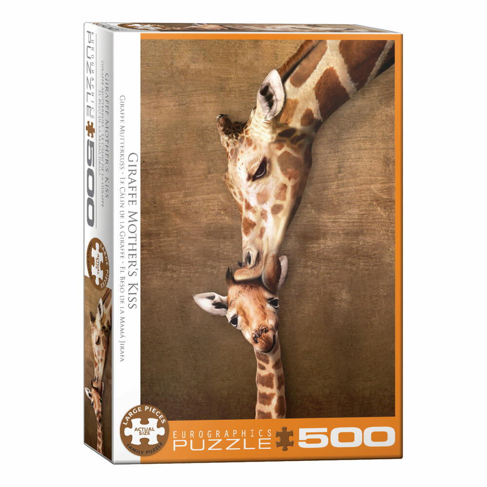 Eurographics Puzzle Kuss der Giraffenmutter, 500 Teile, 68 x 48 cm, 6500-0301