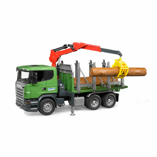 Bruder Forestry Scania R-Series Timber Transport Truck, Loading Crane, Grab, Model Vehicle, Model Vehicle, Toy, 03524