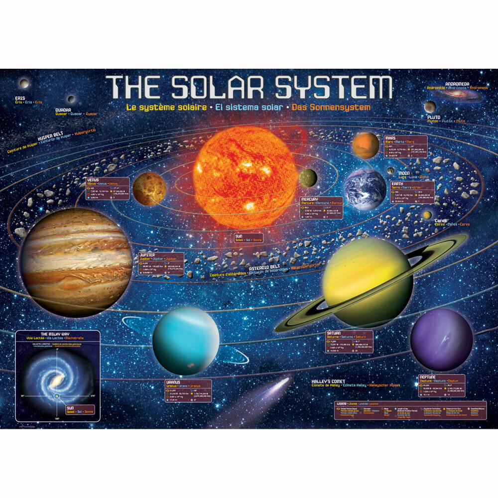 Eurographics Puzzle Sonnensystem, Astronomie, 500 Teile, 68 x 48 cm, 6500-5369