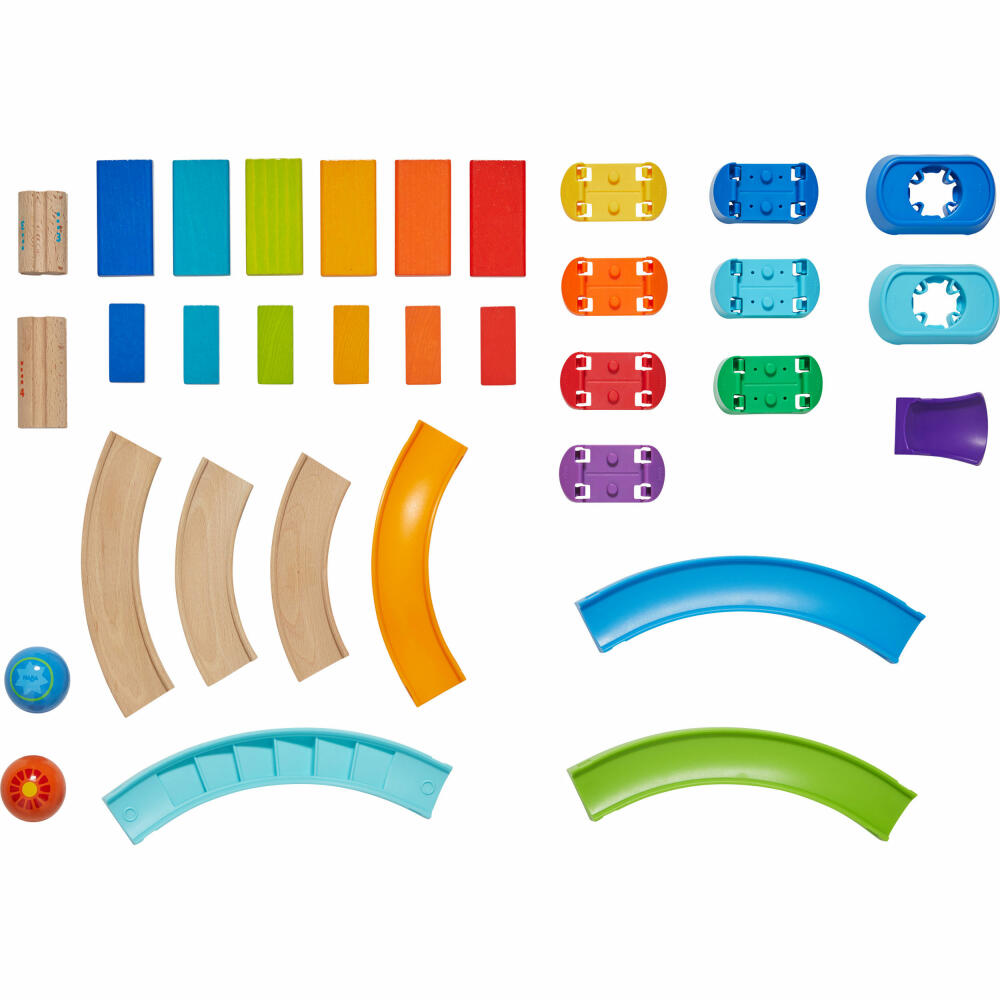 HABA Kullerbü ball track, domino staircase, beech, plastic, from 2 years, 305347