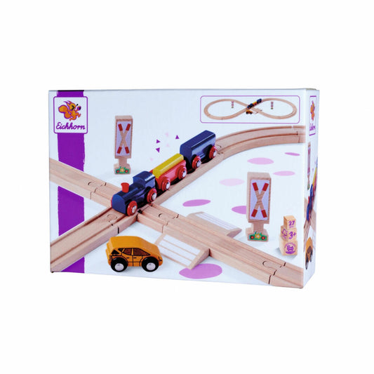 Eichhorn Bahn Achterbahn, 28-tlg., Eisenbahn, Holzeisenbahn, Log, Zug, Spielzeug, Holz, 100006202