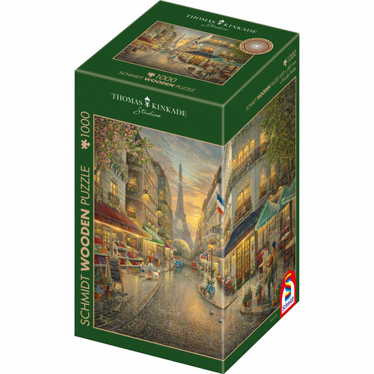 Schmidt Spiele Puzzle Malerisches Paris, Thomas Kinkade, Holzpuzzle, Erwachsenenpuzzle, 1000 Teile, 59798