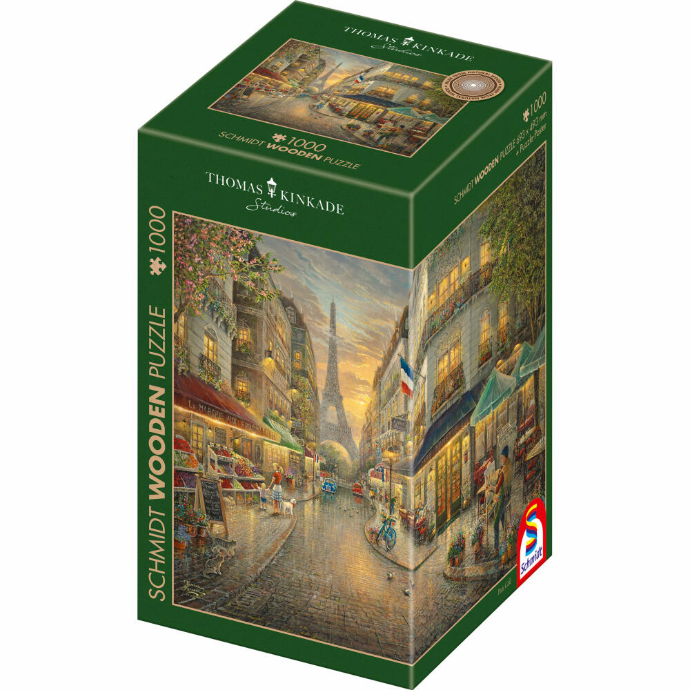 Schmidt Spiele Puzzle Malerisches Paris, Thomas Kinkade, Holzpuzzle, Erwachsenenpuzzle, 1000 Teile, 59798