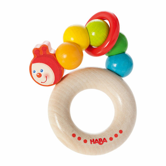 HABA Greifling Regenbogenraupe, Baby Spiele, Babyspiele, Greifspielzeug, Spielzeug, 302928