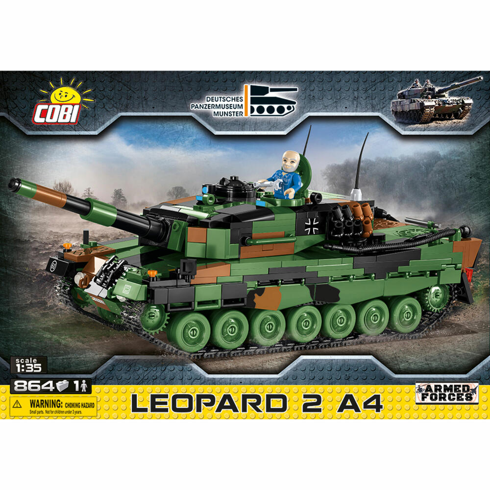 COBI Small ArmyLeopard 2 A4, Militär, Soldaten, Panzer, Spielzeug, Konstruktionsbausteine, 864 Teile, 2618